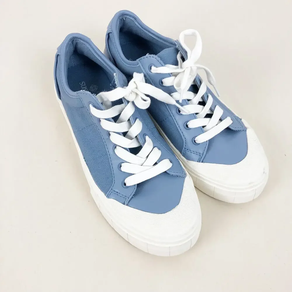 Susina Womens Fashion Sneakers Size 8M Blue Round Toe Low Top Lace Up Shoes